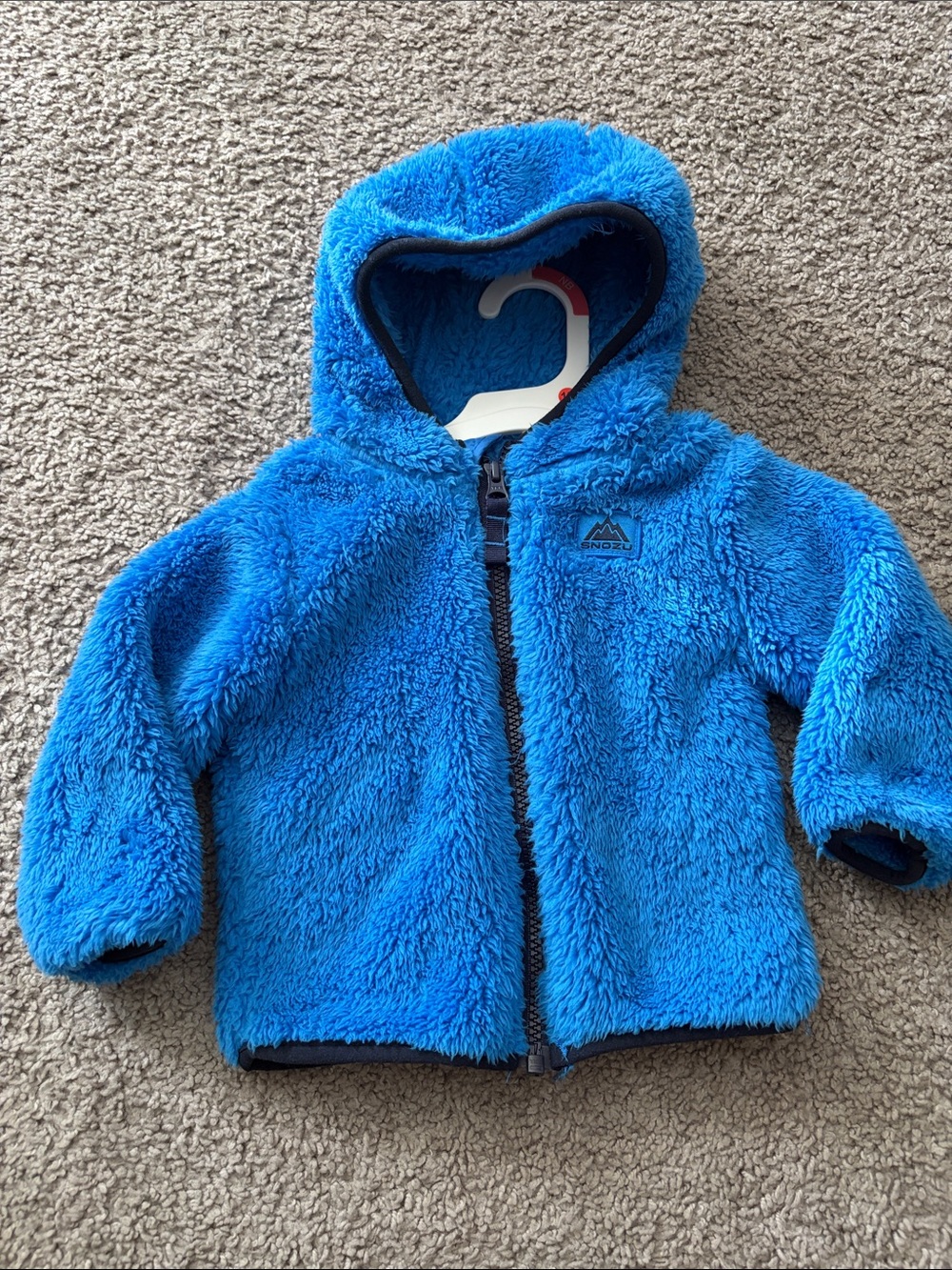 Snozu Bright Blue Fuzzy Hooded Kids Jacket